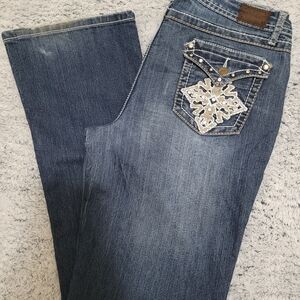 Earl Jeans Women's Blue Boot Cut with Embellished Pocket